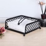 TOOFLEE Napkin Holder with a Pivoted Arm Hold - Elegant, Stylish - Black