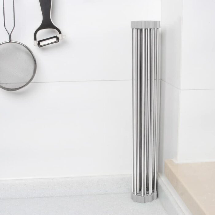 Attom Tech Home Roll Up Dish Racks Multipurpose Foldable Stainless Steel, 17.7" x 15.5" Large - Image 2