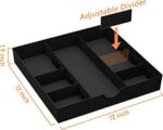CAXXA 3 Slot Drawer Organizer with 4 Adjustable Dividers (BLACK, 1 PACK) - Image 2