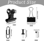500 Pcs Black Push Pins Set, 5 Style Black Office Supplies for School and Home (Black) - Image 3