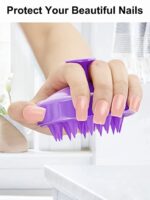 HEETA Scalp Care Hair Brush, Hair Shampoo Brush with Soft Silicone Scalp Massager (Purple) - Image 2