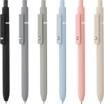 6 Pack Cute Gel Pens, Fine Point 0.5mm Black Ink Rolling Ball Gel Pens