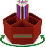 Colored Pen Pencil Holder Organizer for Desk with 7 Compartments, Red