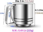 NPYPQ 5-Cup Stainless Steel Flour Sifter for Baking - Image 2