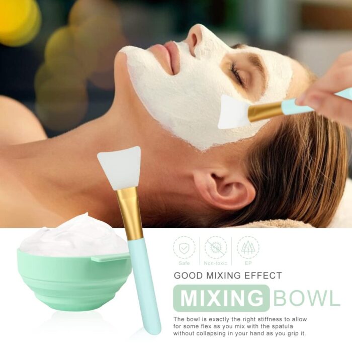 Face Mask Mixing Bowl Set, Plazuria 5 in 1 DIY Facemask Mixing Tool Kit - Image 4