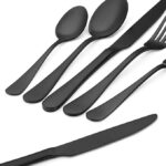 Bysta 20-Piece Stainless Steel Flatware Set, Matte Black Silverware Set - Image 2