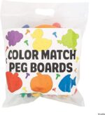 Fun Express Color Match Peg Boards Set - 6 Pieces - Educational and Learning Activities for Kids - Image 2