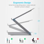 Almoz Laptop Stand, Aluminum Computer Riser, Compatible with All Laptop 10-17.3 Inches, Space Grey - Image 3