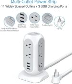 Tower Power Strip with 11 Outlets 3 USB Chargers - Image 2