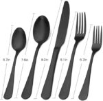 Bysta 20-Piece Stainless Steel Flatware Set, Matte Black Silverware Set - Image 3