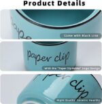 ONTUBE Porcelain Paper Clip Holders,Ceramic Paper Clip Organizer (Turquoise) - Image 3