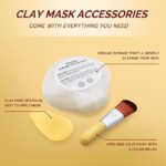 Turmeric Clay Mask for Dark Spots, Brighten and Refining Pores- Includes Mask Brush and Konjac Facial Sponges - Image 4