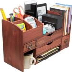Executive Office Solutions Wood Storage Shelf Rack For Office Supplies, Desk Accessories, or Mail – Cherry - Image 4