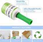 2pack 5 Inch Stretch Wrap Film with Plastic Handle, 80 Gauge Thick, 1500ft - Image 3