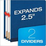 Pendaflex® Classification Folders, 2 Dividers, 2" Fasteners, Letter, Dark Blue, 10/Box (24132P) - Image 2