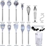 BeeNatural Kitchen Utensil Set, 32 Piece Marble Grey Kitchen Gadget - Image 2