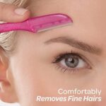 Schick Hydro Silk Touch-Up Multipurpose Exfoliating Dermaplaning Tool, Eyebrow Razor, and Facial Razor with Precision Cover, 3 Count - Image 4