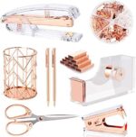 Famassi Rose Gold Desk Accessories,Office Supplies Set
