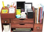 Executive Office Solutions Wood Storage Shelf Rack For Office Supplies, Desk Accessories, or Mail – Cherry - Image 3