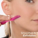 Schick Hydro Silk Touch-Up Multipurpose Exfoliating Dermaplaning Tool, Eyebrow Razor, and Facial Razor with Precision Cover, 3 Count - Image 3