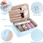 2Pcs Makeup Organizer Bag for Women and Girls Portable Travel Cosmetic Bag Blue Water-resistant Toiletries - Image 2