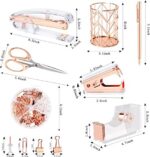 Famassi Rose Gold Desk Accessories,Office Supplies Set - Image 2