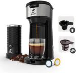 KINGTOO Coffee Maker with Milk Frother for K-Cup Pod