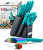 Marco Almond®, DISHWASHER SAFE KYA27 Rainbow Titanium Cutlery Knife Set