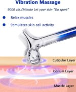 Microcurrent Face Massager Roller, 5D Microcurrent Facial Device Facial Massager Gift for Women - Image 2