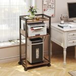 TC-HOMENY 3-Tier Movable Printer Stand with Storage Rolling Floor-Standing - Image 2