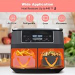 OUTXE 2-Pack Dual Air fryer Silicone Liners for 8 to 10 QT Ninja DZ201/ DZ401 - Image 3