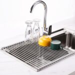 Attom Tech Home Roll Up Dish Racks Multipurpose Foldable Stainless Steel, 17.7" x 15.5" Large - Image 3