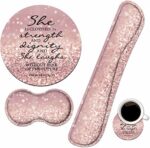 Keyboard Wrist Rest and Mouse Pad Wrist Rest Set with Coasters