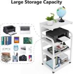Tribesigns 4-Shelf Mobile Printer Stand with Storage Shelves (White) - Image 2