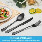 20 Piece Matte Black Silverware Set,Stainless Steel Flatware Cutlery Set Service for 4 - Image 3
