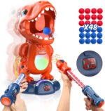 Movable Dinosaur Shooting Toys for Kids Target Shooting Games with 2 Air Pump Gun