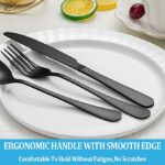 20 Piece Matte Black Silverware Set,Stainless Steel Flatware Cutlery Set Service for 4 - Image 2
