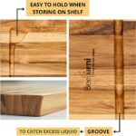 BEEFURNI Small Wooden Cutting Boards for Kitchen, 1 Year Warranty, (S, 15.5 x 11 x 0.75 inches) - Image 3