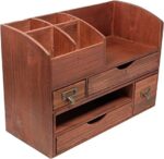Executive Office Solutions Wood Storage Shelf Rack For Office Supplies, Desk Accessories, or Mail – Cherry
