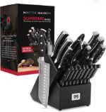 Master Maison 19-Piece Kitchen Knife Set With Wooden Knife Block - German Stainless Steel Knife Set