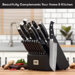 Master Maison 19-Piece Kitchen Knife Set With Wooden Knife Block - German Stainless Steel Knife Set - Image 2