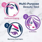 Schick Hydro Silk Touch-Up Multipurpose Exfoliating Dermaplaning Tool, Eyebrow Razor, and Facial Razor with Precision Cover, 3 Count - Image 2