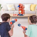 Movable Dinosaur Shooting Toys for Kids Target Shooting Games with 2 Air Pump Gun - Image 2