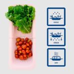 BLUE GINKGO Over the Sink Colander Strainer Basket - Extendable - New Home Kitchen Essentials (7.9 W x 14.5-19.5 L x 2.75 H) (Pink) - Image 3