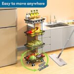 Fruit Basket for Kitchen,4 Tier Stackable Fruit and Vegetable Storage Rolling Cart - Image 3
