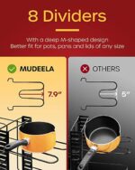 Pots and Pans Organizer for Cabinet - MUDEELA Pan Organizer Rack for Cabinet with 3 DIY Methods, - Image 3