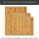 JoyJolt Bamboo Cutting Board Set, Wooden Cutting Boards for Kitchen. - Image 2