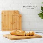 JoyJolt Bamboo Cutting Board Set, Wooden Cutting Boards for Kitchen. - Image 4