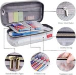Orrini Pencil Case Pen Case Pencil Bag Pen bag Organizer Pouch Holder (Gray) - Image 3