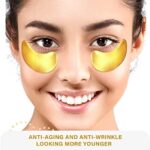 Under Eye Patches 24k Gold Under Eye Mask Puffy Eyes and Dark Circles Treatments & Personal Care 30 Pairs - Image 3